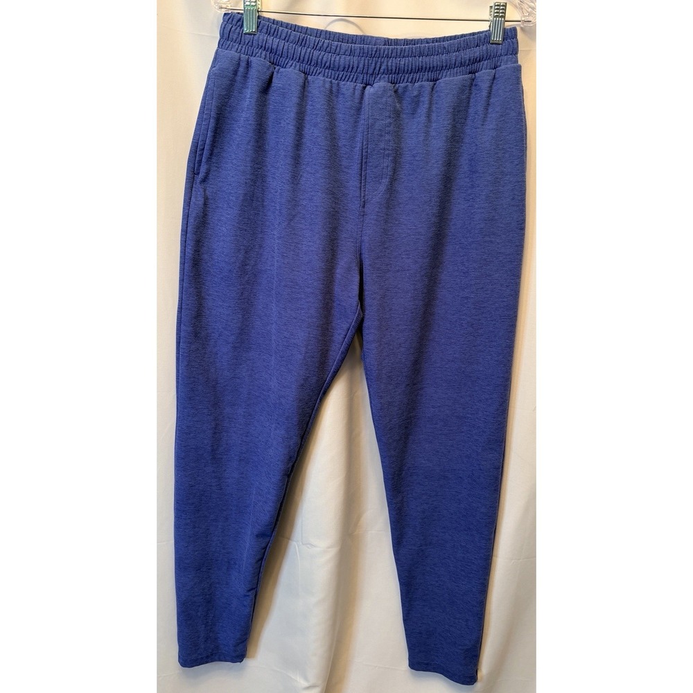Beyond Yoga Men's Large Joggers Blue Scuba Elastic Waist Drawstring Made In USA